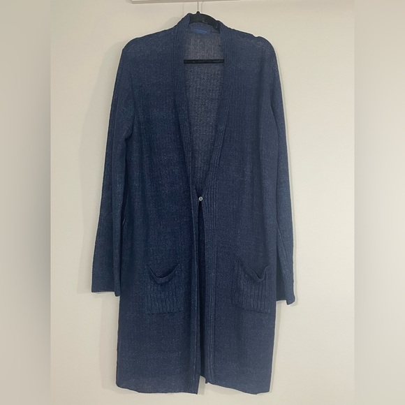 PIAZZA SEMPIONE Navy blue Knit long Cardigan, sz M - Picture 1 of 6